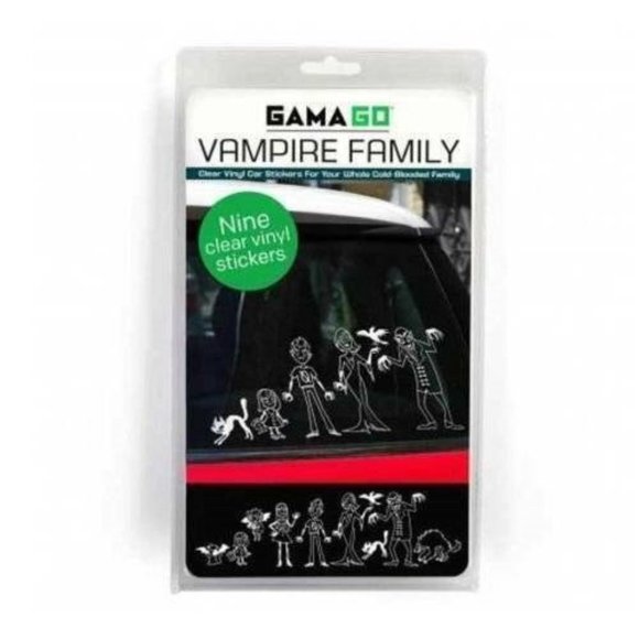 Vampire Family Car Decals 9 Piece Halloween Clear Vinyl Stickers - Picture 2 of 3